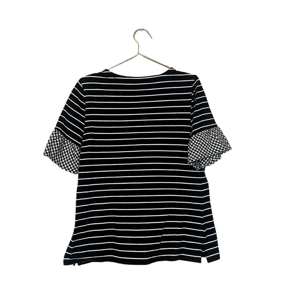 Charter Club Black and White Gingham Top - Size Small - Picture 3 of 6